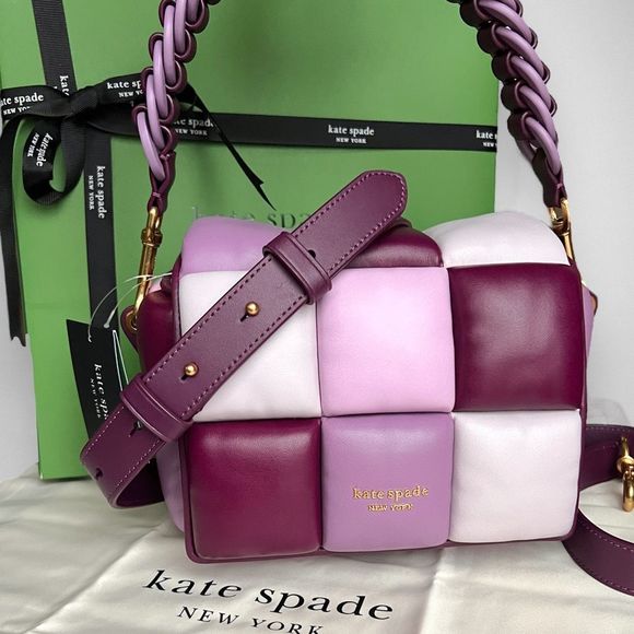 🚫SOLD ON MERCARI🚫 Kate Spade Boxxy Lambskin Leather Crossbody Bag in Purple - Picture 3 of 17